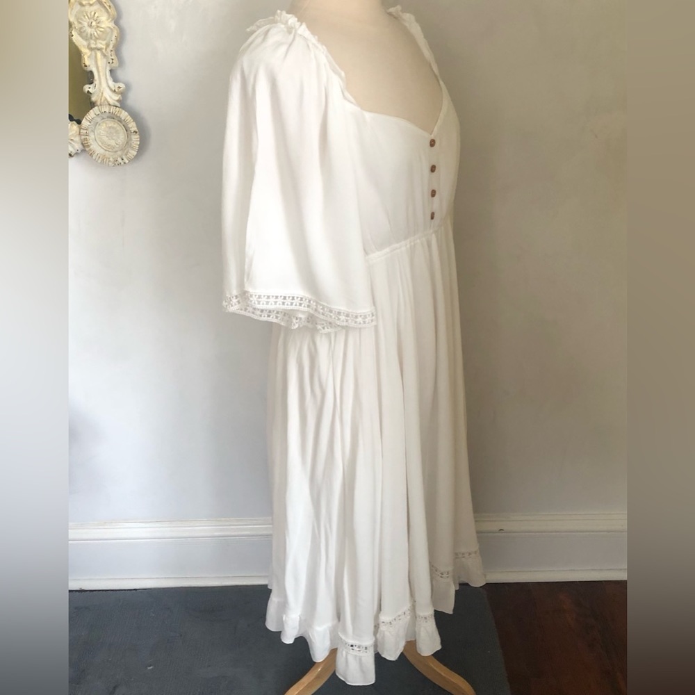 Lulus My darling love White handkerchief Dress w/3/4 sleeves fully lined Size XL - Picture 4 of 14